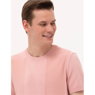 Pembe Slim Fit Bisiklet Yaka Triko Tişört