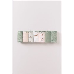 Pack 7 bragas brasileñas algodón rosa y verde