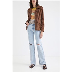 Chaqueta recta bolsillos