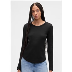 Waffle-Knit Crewneck T-Shirt