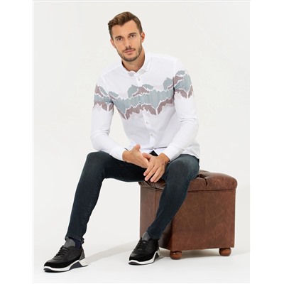 Yeşil Slim Fit Uzun Kollu Gömlek