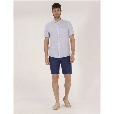 İndigo Slim Fit Keten Karışımlı Beli Lastikli Bermuda Şort