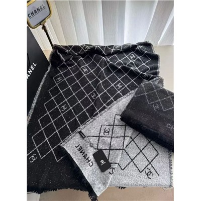 Зимняя теплая и мягкая флисовая широкая шаль/шарф с ромбовидным узором CHANE*L