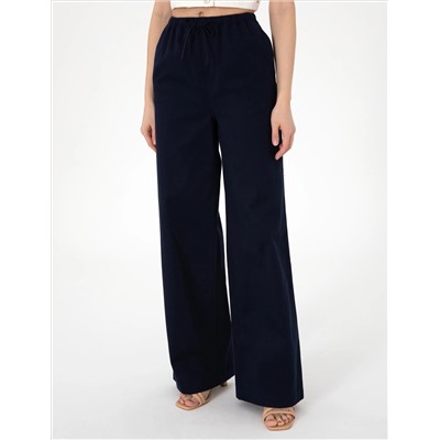 Lacivert Yüksek Bel Loose Fit Pantolon
