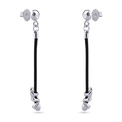 Серьги Объятия (покрытие родий), Есть комплект