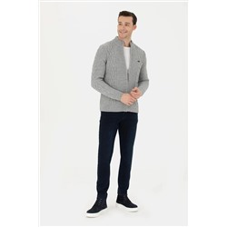 Erkek Gri Melanj Triko Hırka