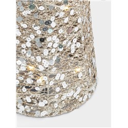 Ель-конус, 60 см, с подсветкой, полиэстер/металл, шампань, Celebration