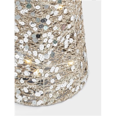 Ель-конус, 60 см, с подсветкой, полиэстер/металл, шампань, Celebration