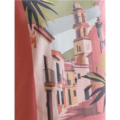 Футболка из фактурного полотна с авторским принтом