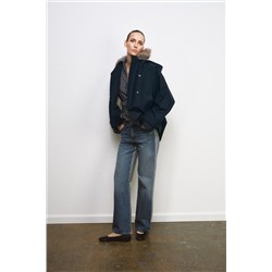 ZW COLLECTION FAUX FUR COLLAR TRENCH COAT