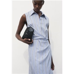 Vestido camisero drapeado