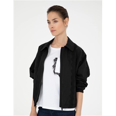 Siyah Comfort Fit Mevsimlik Mont