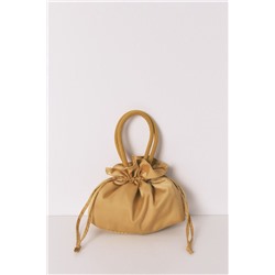 Bolso neceser satén estampado mostaza