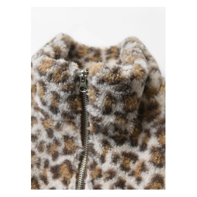 Леопардовая курточка пушистая