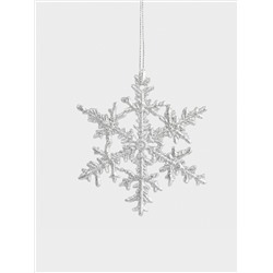 Игрушка елочная, 8 см, пластик, серебристая, Снежинка, Event
