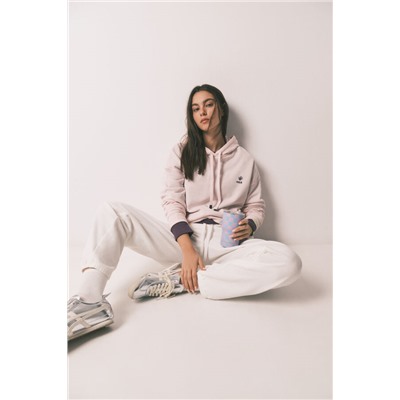 Sudadera capucha felpa algodón rosa