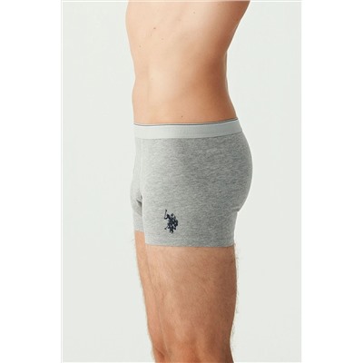 U.S. Polo Assn. U.s Polo Assn. 80093 Erkek 2 Li Boxer-beyaz&grimelanj