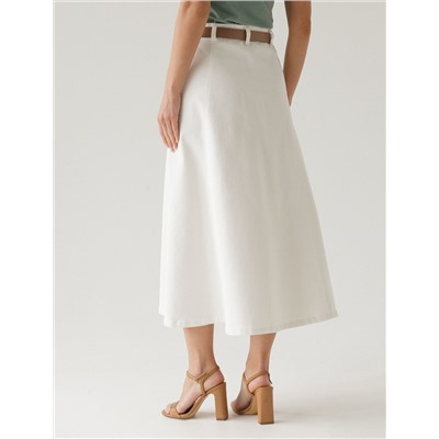 Юбка на запАх из эластичного денима