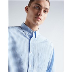 Popeline Striped Shirt, Men, Light Blue