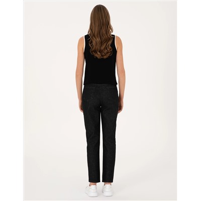 Siyah Mom High Waist Fit Jean Pantolon