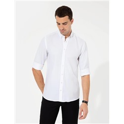 Beyaz Slim Fit Oxford Gömlek
