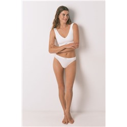 Top sin costuras LOVELY canalé blanco