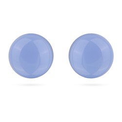 Пусеты (муранское стекло васильковое 10-12мм; покрытие родий), Есть комплект