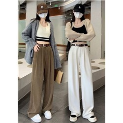 Женские свободные брюки из микровельвета АЙСИК*Л