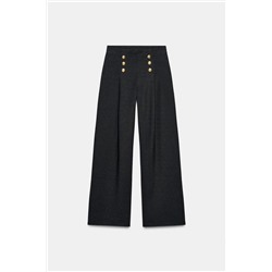 TWILL TROUSERS WITH BUTTONS