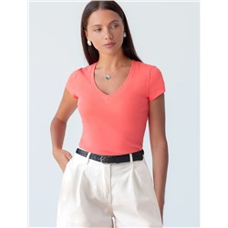 Футболка из плотного трикотажа с плетением риб 1*1