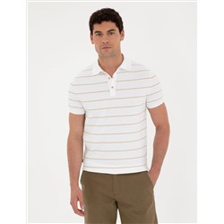 Kahverengi Slim Fit Düğmeli Polo Yaka Triko Tişört