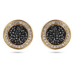 Пусеты Галактика (кристаллы SW темно-серые; покрытие золото), Есть комплект