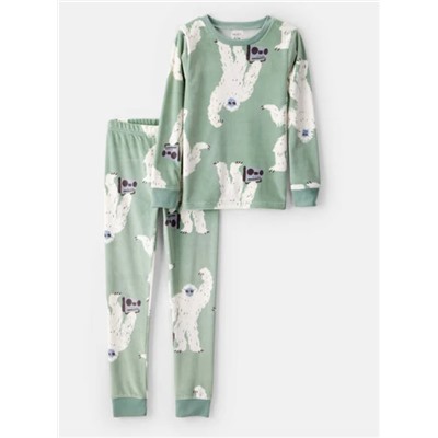 Carter's   Boys Polar Bear Print DreamPlush Long-Sleeve Snug Fit 2-Piece Pajamas - Black