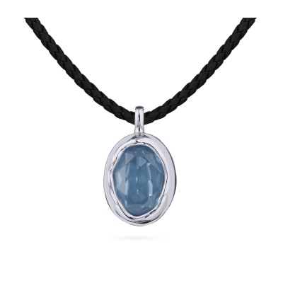 Колье-чокер Грация (кристаллы SW 14х10 байкальский лед; покрытие родий) 38-45см, Есть комплект