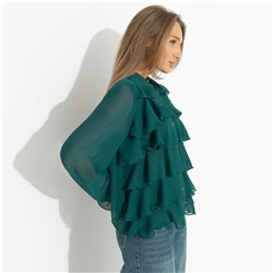 Блуза на пуговицах, Гипнотический стиль (зеленая)