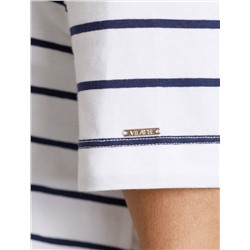 Свободная футболка в полоску из премиального хлопка с эластаном