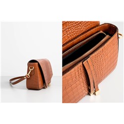 Bandolera de piel Aela Marrón