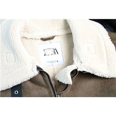 Женская ретро-куртка из толстой замши с искусственным мехом ZAR*A