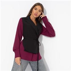 Рубашка с имитацией многослойности, Собрание идей (burgundy)