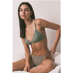 Sujetador triangular encaje verde