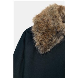 ZW COLLECTION FAUX FUR COLLAR TRENCH COAT