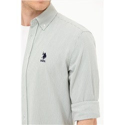 Erkek Haki Uzun Kollu Gömlek