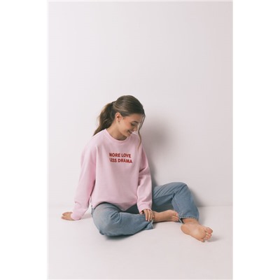 Sudadera algodón rosa