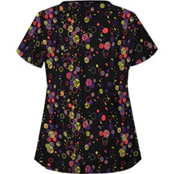 UA Circle Of Zenergy Black Mock Wrap Scrub Top