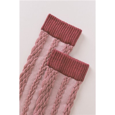 Calcetines largos trenzas rosa