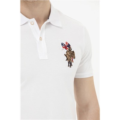 Erkek Beyaz Basic Polo Yaka Tişört