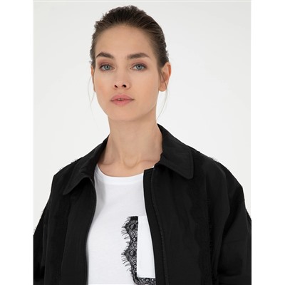Siyah Comfort Fit Mevsimlik Mont