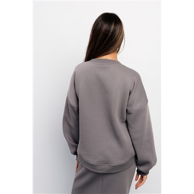 Свитшот худи оверсайз кофта с начесом 387LGR