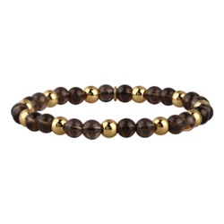 Браслет Терра (раухтопаз 6мм; покрытие золото), Есть комплект