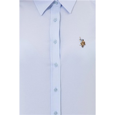 Kadın Açık Mavi Uzun Kollu Basic Gömlek